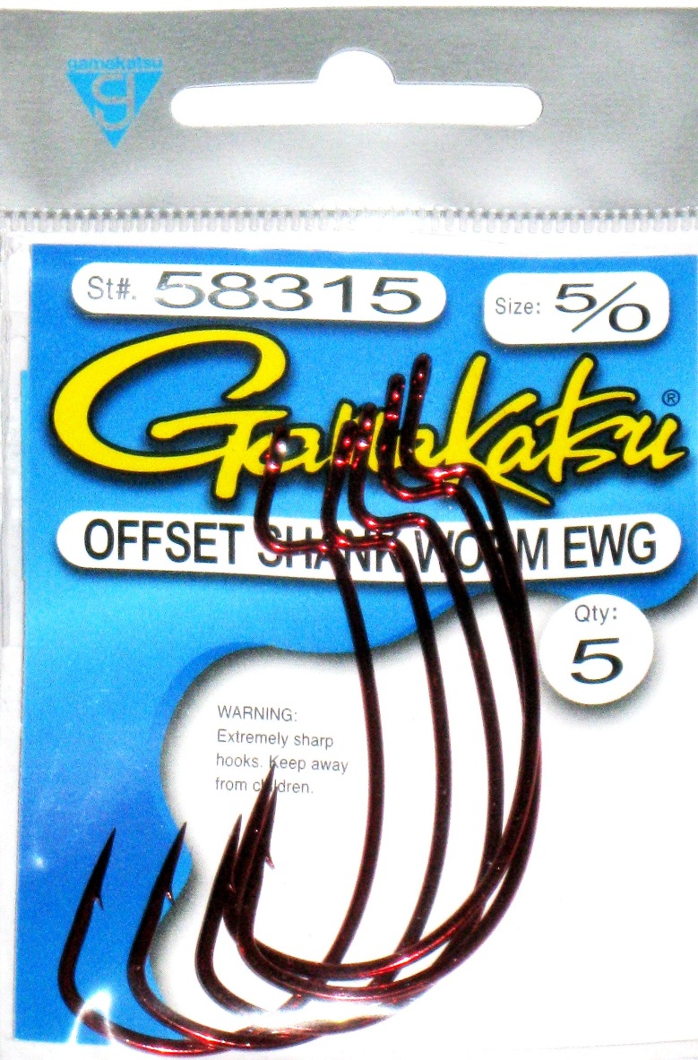 Gamakatsu EWG Worm Hook Offset Shank Red